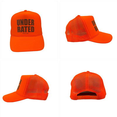 RED TRUCKER HAT WITH BLACK FONT