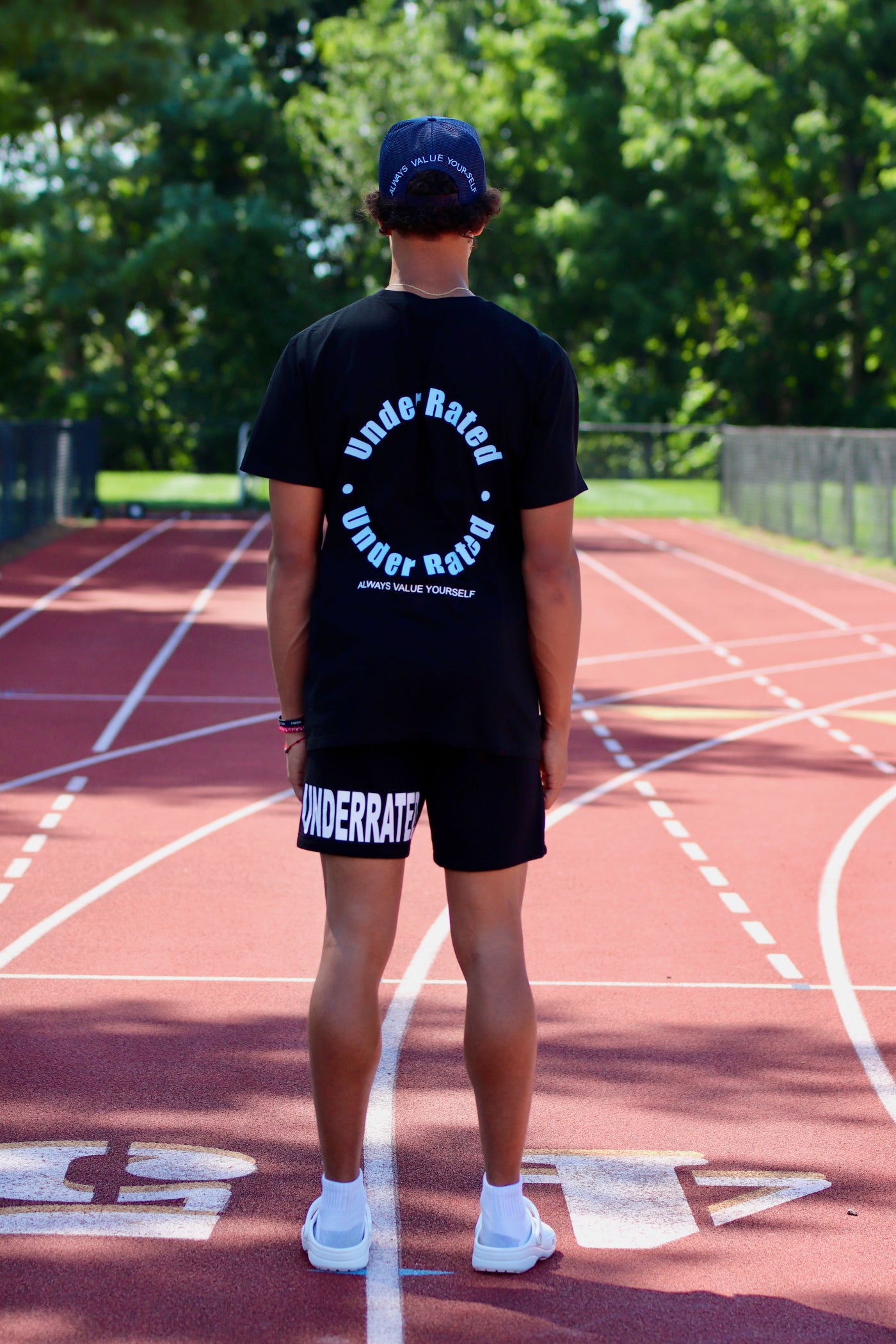 UR LOGO BLACK/SKY BLUE T-SHIRT