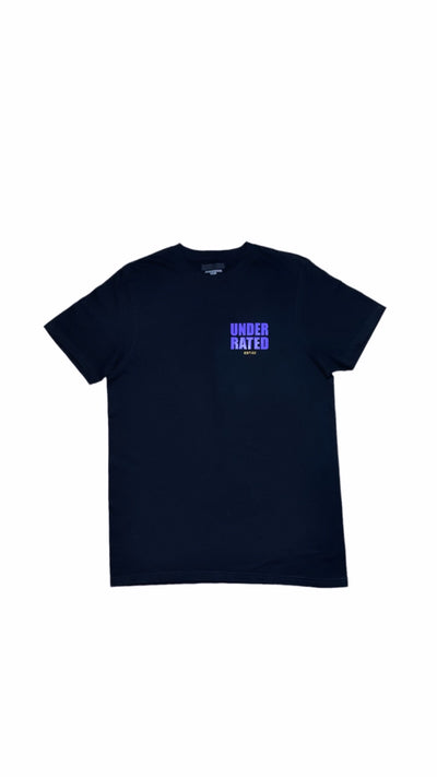 UNDERRATED BLACK T-SHIRT PURPLE SIDE LOGO