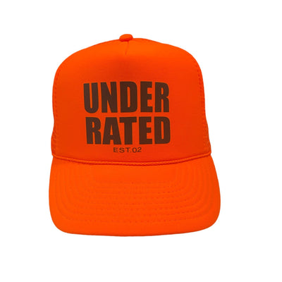 RED TRUCKER HAT WITH BLACK FONT